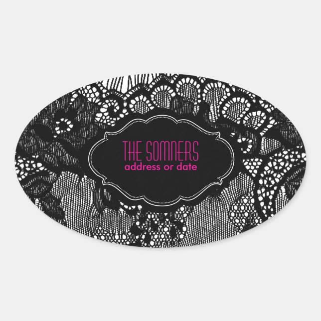 PixDezines faux lace/ DIY background color Oval Sticker (Front)