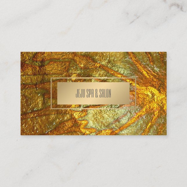 PixDezines Faux Metallic Gold Texture Business Card (Front)