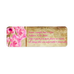 PixDezines faux parchment/pink kona orchid Label