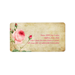 PixDezines faux parchment/vintage roses Label