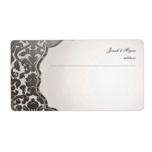 PixDezines faux platinum flora damask Label