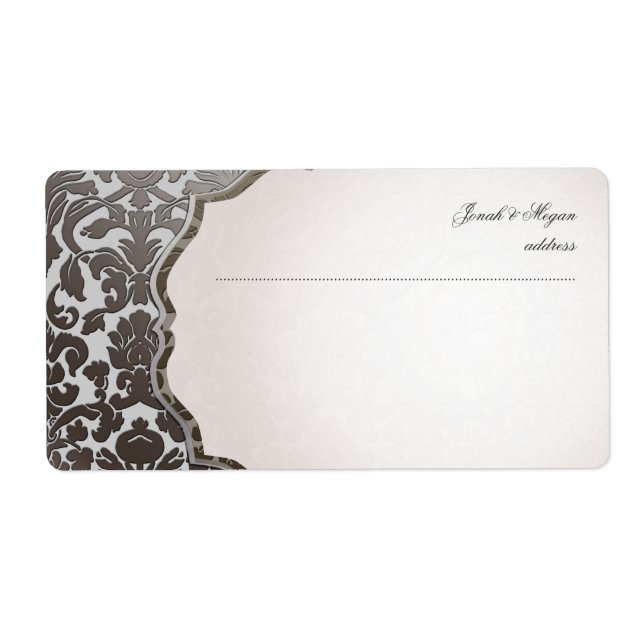 PixDezines faux platinum flora damask Label (Front)