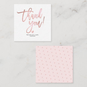 PixDezines Faux Rose Gold Brush Script Thank You Note Card