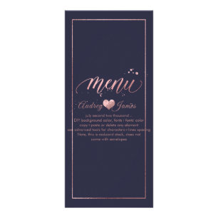 PixDezines Faux Rose Gold Calligraphy Script Menu