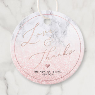 PixDezines Faux Rose Gold Calligraphy Thank You Favor Tags