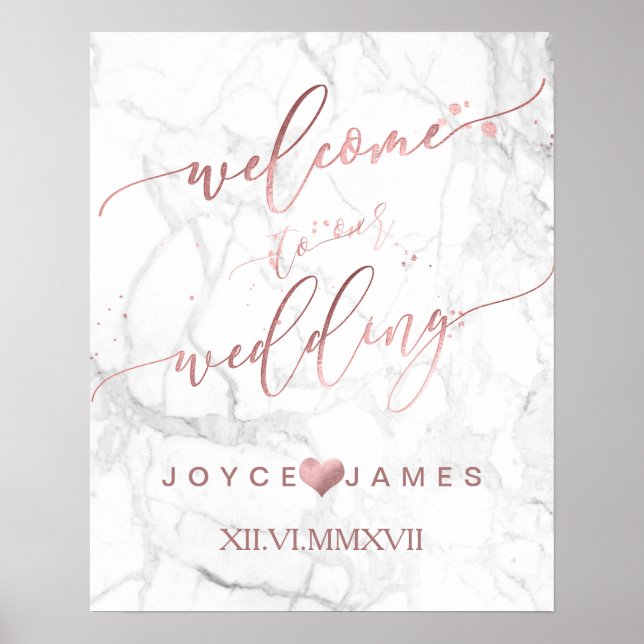 PixDezines FAUX ROSE GOLD CALLIGRAPHY/WELCOME Poster (Front)