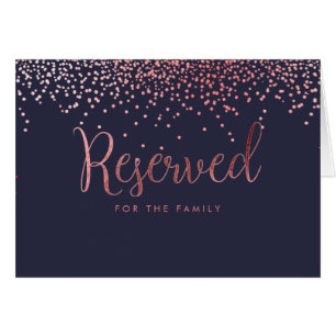 PixDezines Faux Rose Gold Confetti/Reserved Table Cards