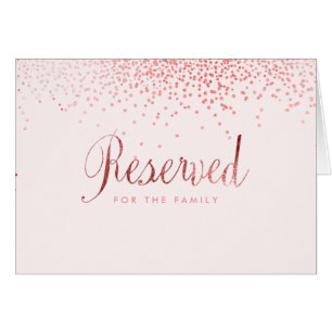 PixDezines Faux Rose Gold Confetti/Reserved Table Cards