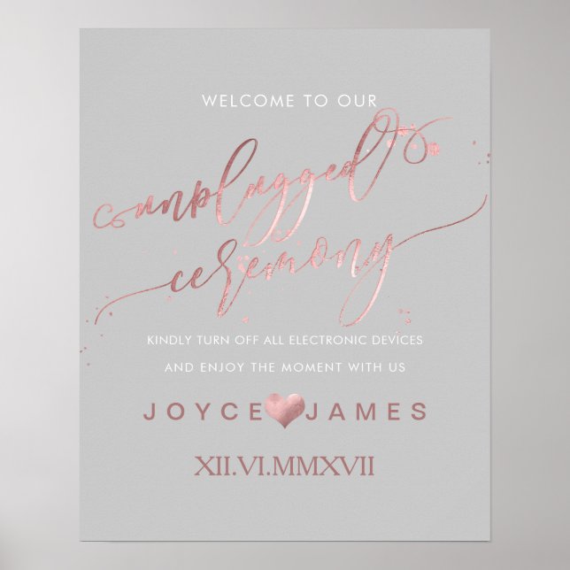 PixDezines Faux Rose Gold/DIY #UNPLUGGED CEREMONY Poster (Front)