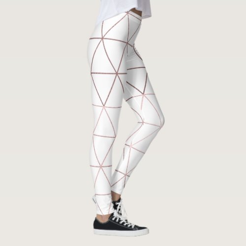 PixDezines Faux Rose Gold GeometricTriangles Leggings