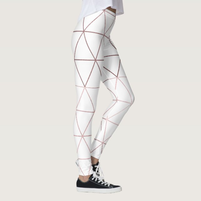 PixDezines Faux Rose Gold Geometric/Triangles Leggings (Right)
