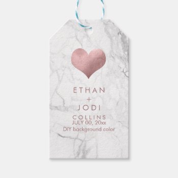 Pixdezines Faux Rose Gold Heart/diy Color Gift Tags by custom_stationery at Zazzle