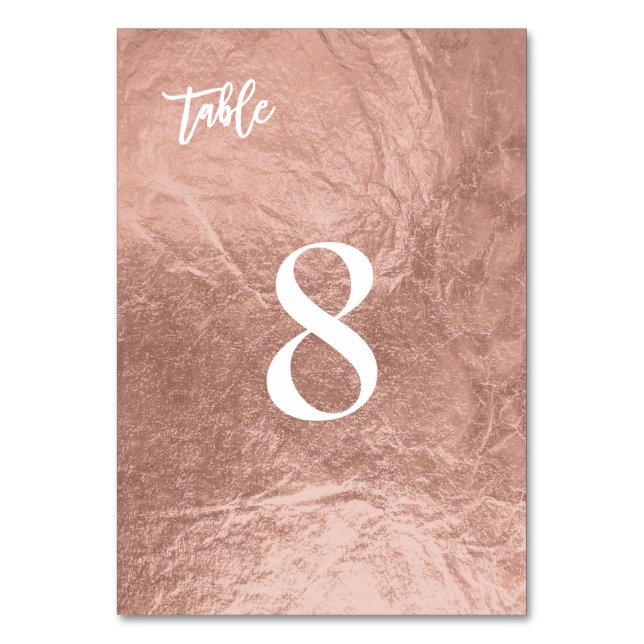 PixDezines Faux Rose Gold/Table No. Table Number (Back)