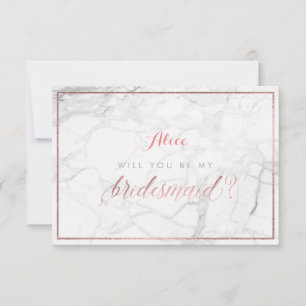 PixDezines Faux Rose Gold Will You Be..Bridesmaid Invitation