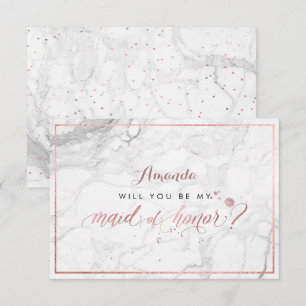 PixDezines Faux Rose Gold Will You  Maid of Honor Invitation
