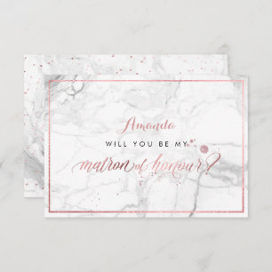 PixDezines Faux Rose Gold  You  Matron of Honour Invitation