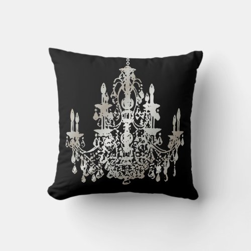 PixDezines faux silverchandeliersDIY background Throw Pillow