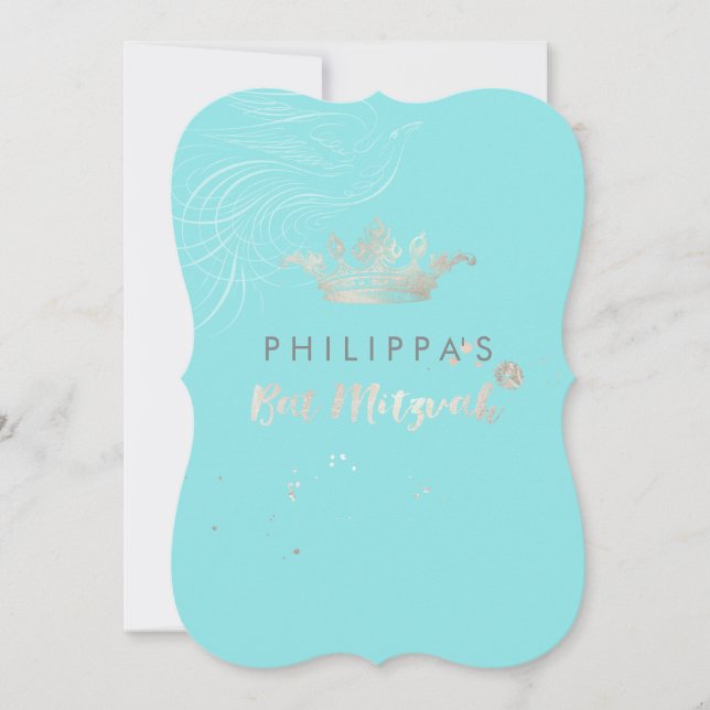 PixDezines Faux Silver Crown/Doves/DIY color Invitation (Front)