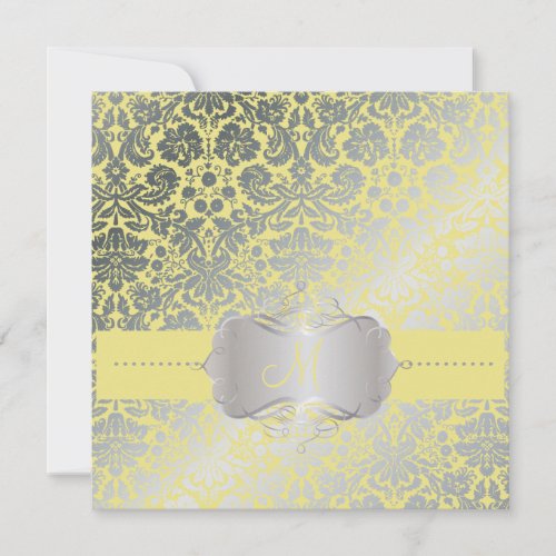 PixDezines faux silver/DIY background/lemon Personalized Invitations