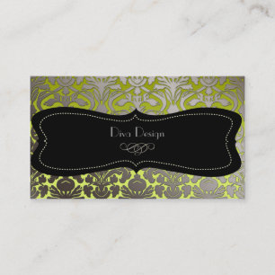 PixDezines faux silver flora damask/diy color Business Card