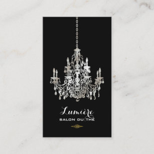 PixDezines faux silver foil chandelier/DIY color Business Card