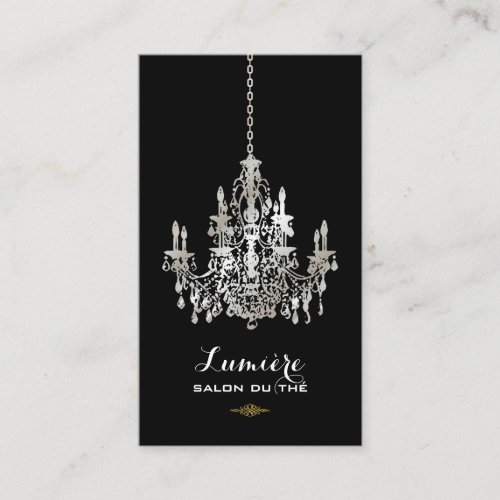 PixDezines faux silver foil chandelierDIY color Business Card