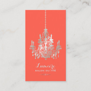 PixDezines faux silver foil chandelier/DIY color Business Card