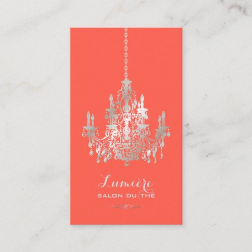PixDezines faux silver foil chandelierDIY color Business Card