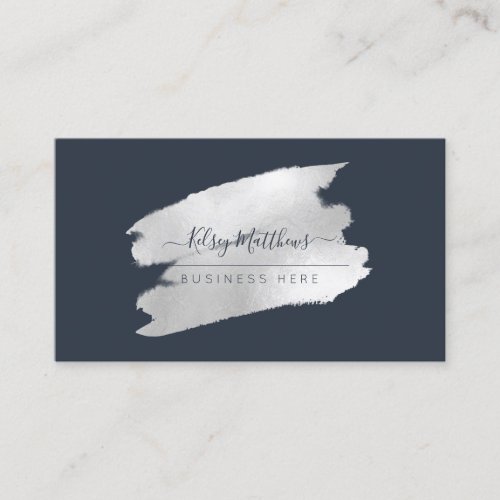 PixDezines Faux Silver H2 Brushed Business Card