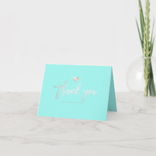 PixDezines Faux Silver Heart/Thank You/DIY color Thank You Card