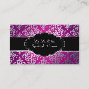 PixDezines Faux Silver Josephine Damask/DIY color Business Card