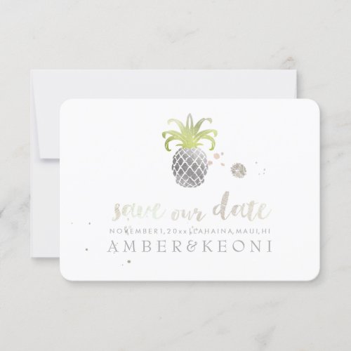 PixDezines Faux Silver Pineapplesave our date Save The Date