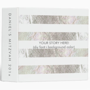 PixDezines faux silver stripes 3 Ring Binder