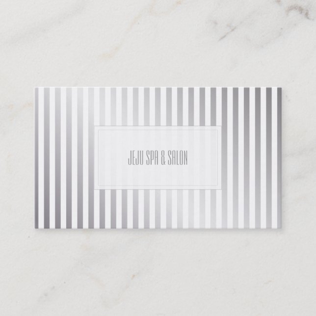 PixDezines faux silver stripes Business Card (Front)