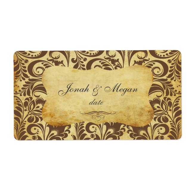 PixDezines Felina, Faux Silver Fidora Damask Label (Front)