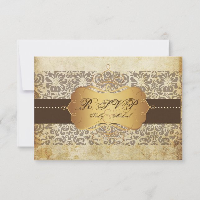 PixDezines Fidora Damask RSVP cards (Front)