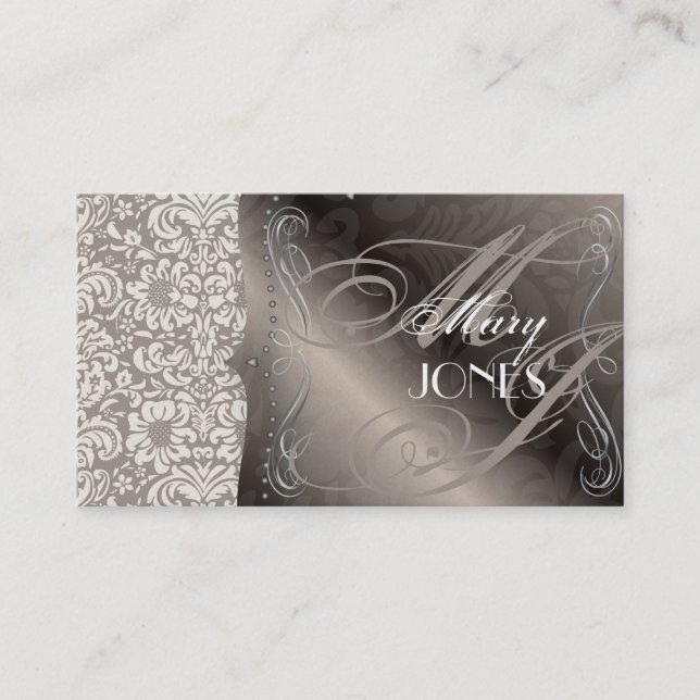 PixDezines Fidora Vintage Damask Business Card (Front)