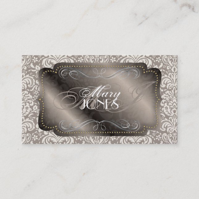 PixDezines Fidora Vintage Damask Business Card (Front)