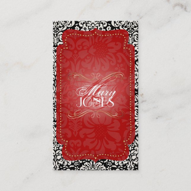 PixDezines Fidora Vintage Damask Business Card (Front)