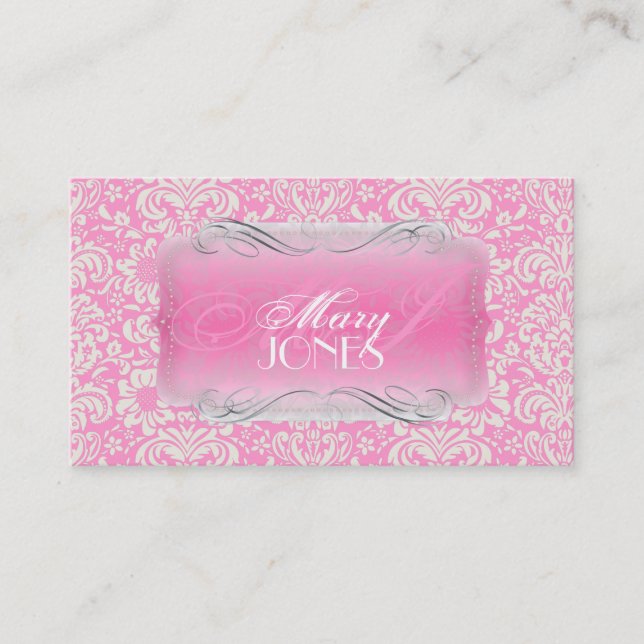 PixDezines Fidora Vintage Damask Business Card (Front)