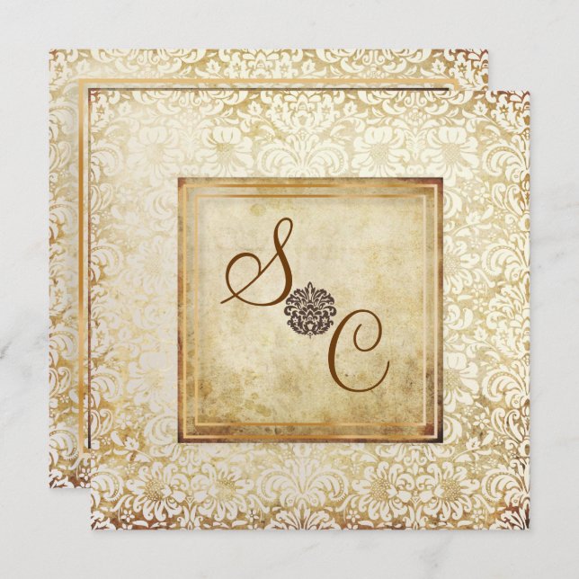 PixDezines FIDORA, VINTAGE DAMASK Invitation (Front/Back)