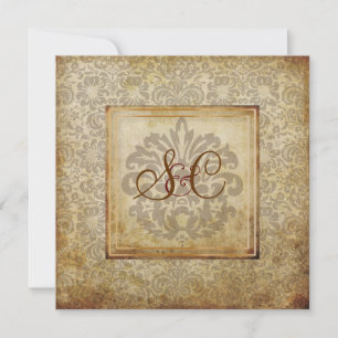PixDezines Fidora, Vintage Damask Invitation