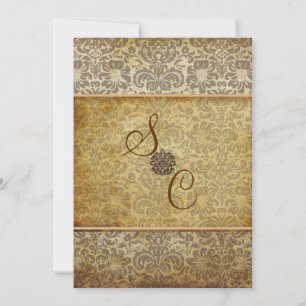 PixDezines Fidora, Vintage Damask Invitation