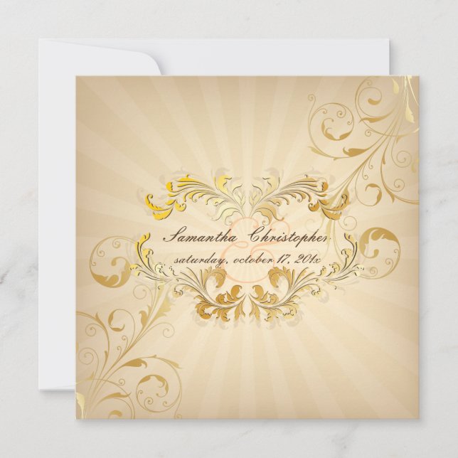 PixDezines Filigree+Gold+Vintage Invitation (Front)