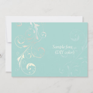 PixDezines filigree swirls/diy colors, blue Invitation