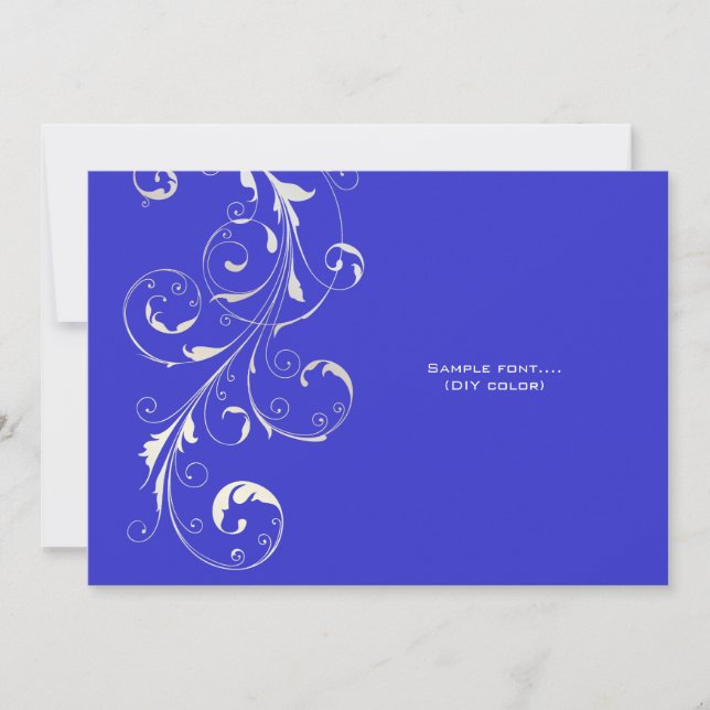 PixDezines filigree swirls/diy colors, blue Invitation (Front)