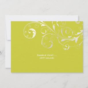PixDezines filigree swirls/diy colors, chartreuse Invitation