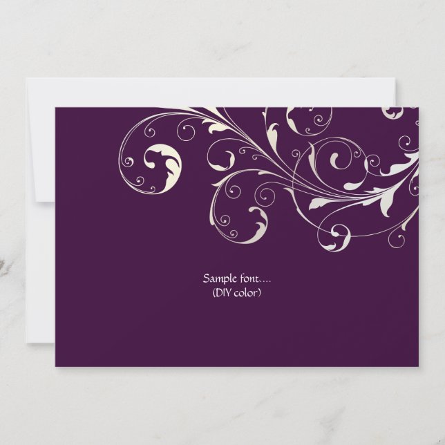 PixDezines filigree swirls/diy colors, plum Invitation (Front)