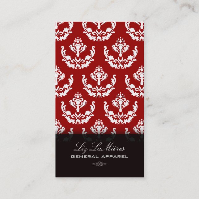 PixDezines firenze damask/diy background color Business Card (Front)