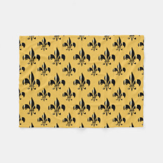 PixDezines fleur de lis/black/gold Fleece Blanket
